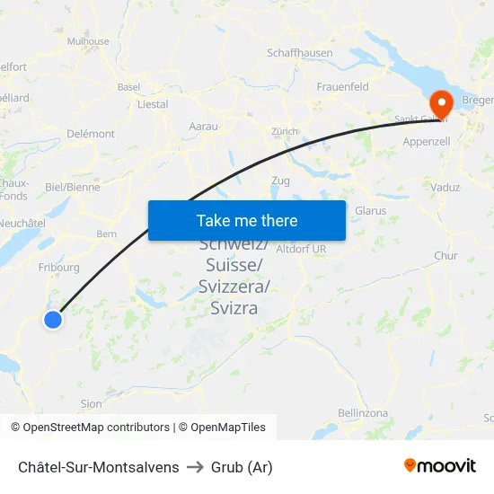 Châtel-Sur-Montsalvens to Grub (Ar) map