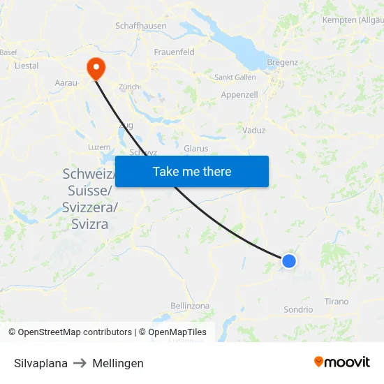 Silvaplana to Mellingen map