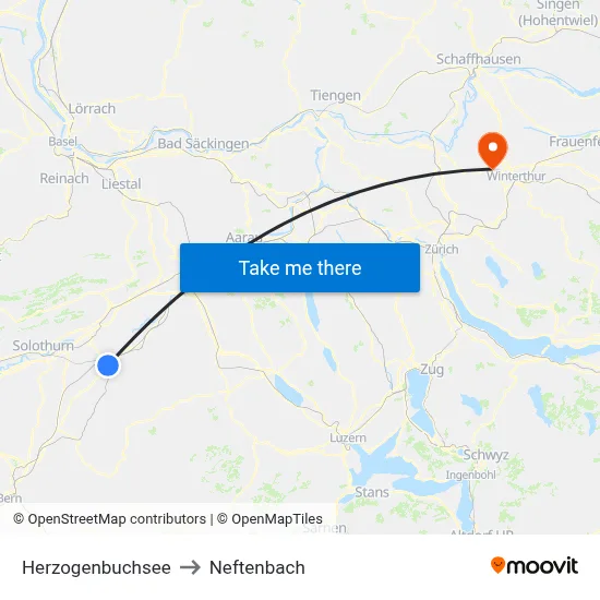 Herzogenbuchsee to Neftenbach map
