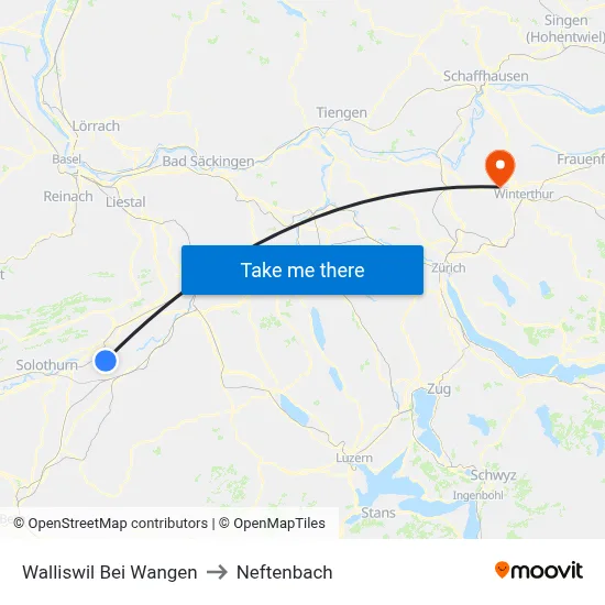 Walliswil Bei Wangen to Neftenbach map
