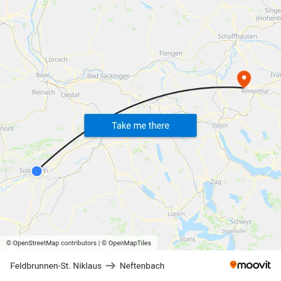 Feldbrunnen-St. Niklaus to Neftenbach map