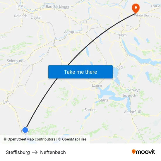 Steffisburg to Neftenbach map