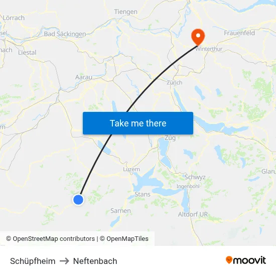 Schüpfheim to Neftenbach map