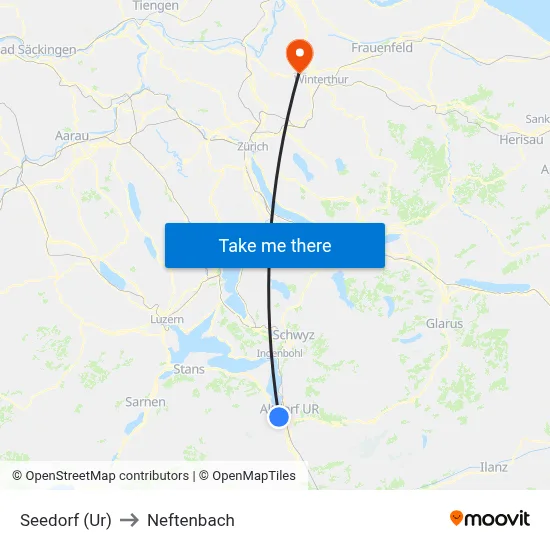 Seedorf (Ur) to Neftenbach map