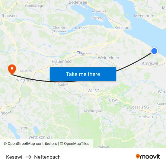 Kesswil to Neftenbach map