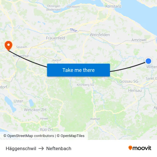 Häggenschwil to Neftenbach map