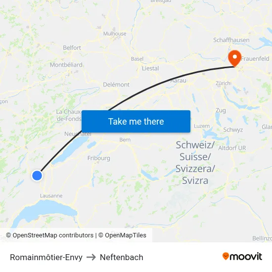 Romainmôtier-Envy to Neftenbach map