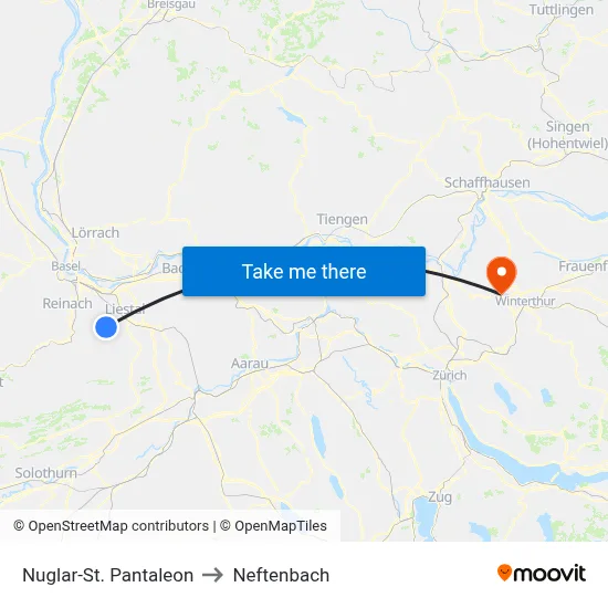 Nuglar-St. Pantaleon to Neftenbach map