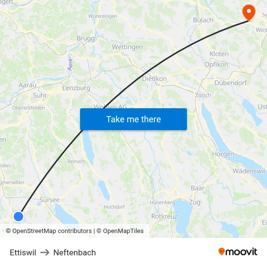 Ettiswil to Neftenbach map