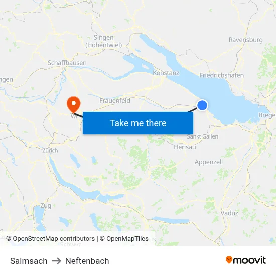 Salmsach to Neftenbach map