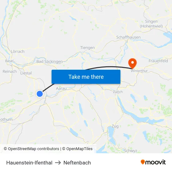 Hauenstein-Ifenthal to Neftenbach map