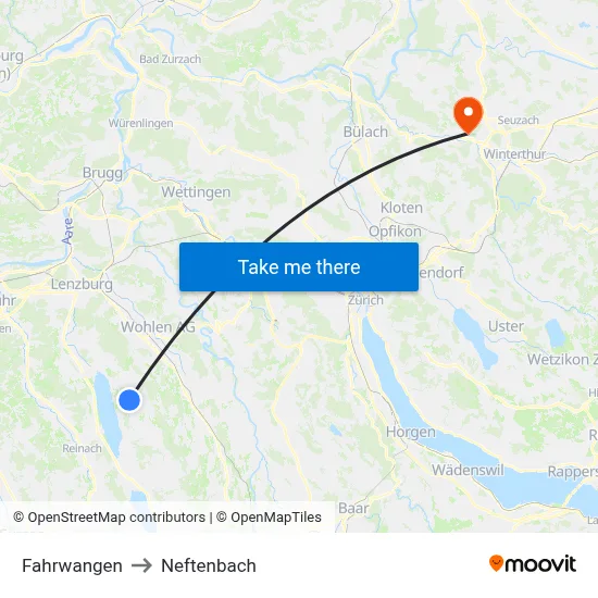 Fahrwangen to Neftenbach map