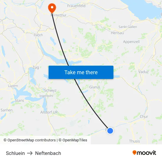 Schluein to Neftenbach map
