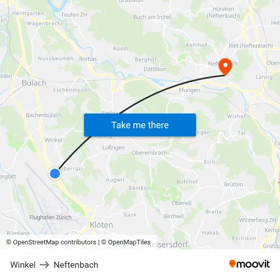 Winkel to Neftenbach map