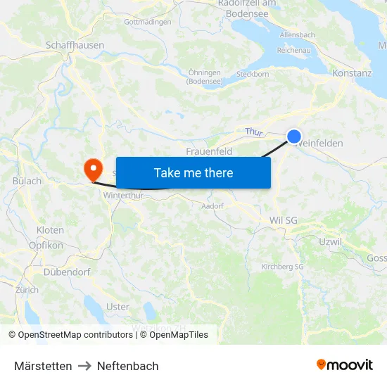 Märstetten to Neftenbach map