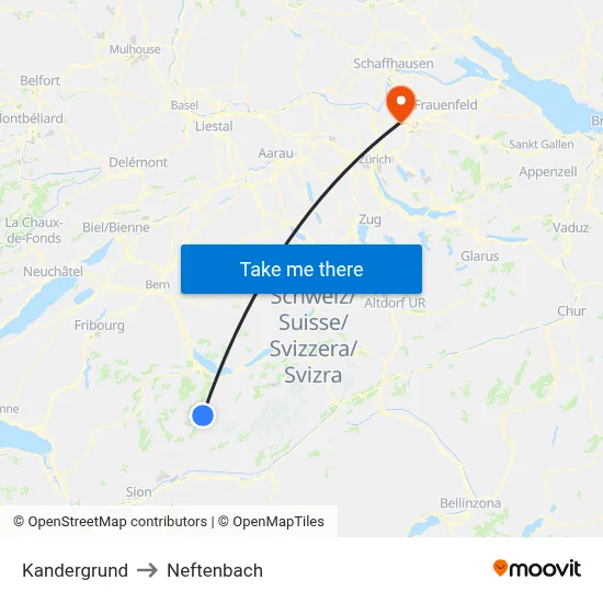 Kandergrund to Neftenbach map