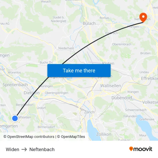 Widen to Neftenbach map