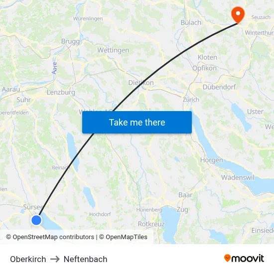 Oberkirch to Neftenbach map