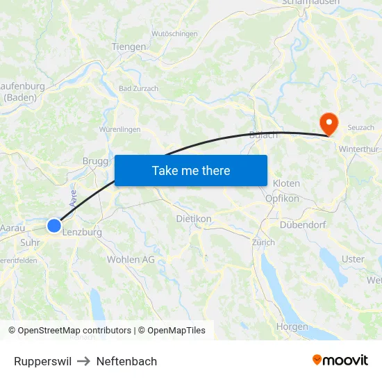 Rupperswil to Neftenbach map