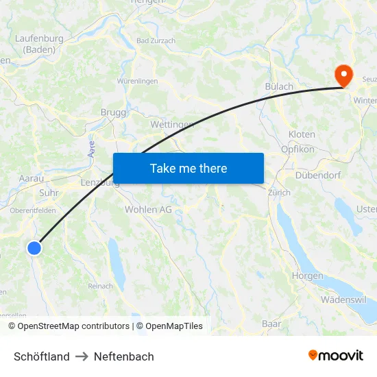 Schöftland to Neftenbach map
