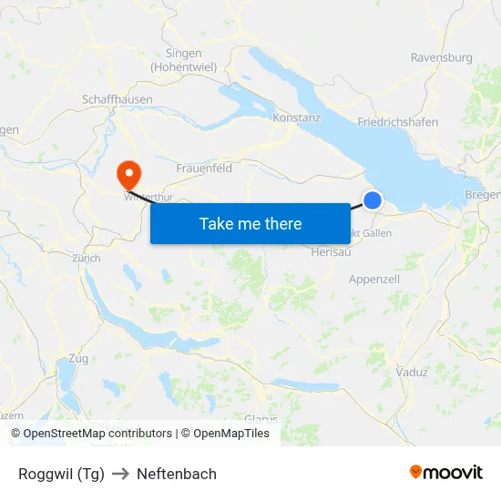 Roggwil (Tg) to Neftenbach map