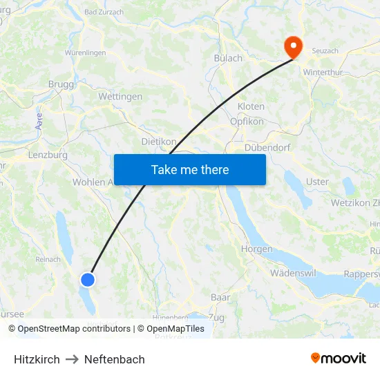 Hitzkirch to Neftenbach map