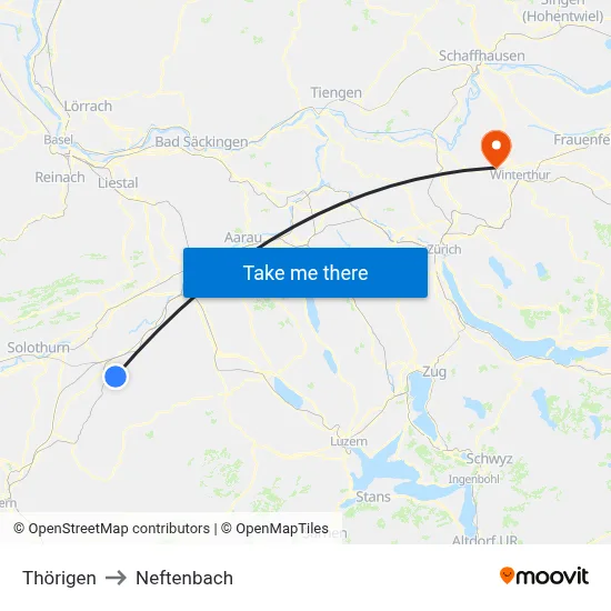 Thörigen to Neftenbach map
