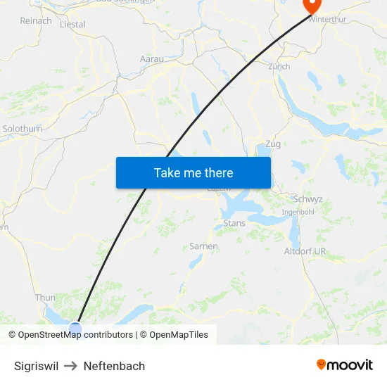 Sigriswil to Neftenbach map