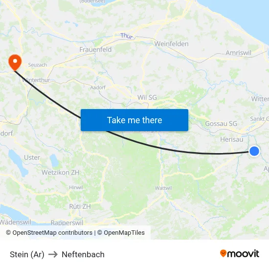 Stein (Ar) to Neftenbach map