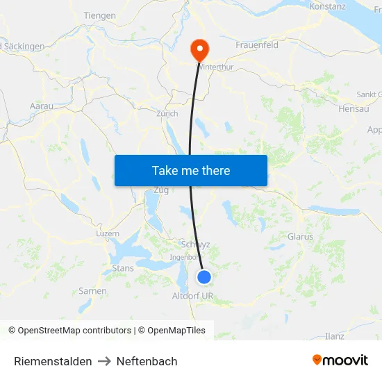 Riemenstalden to Neftenbach map