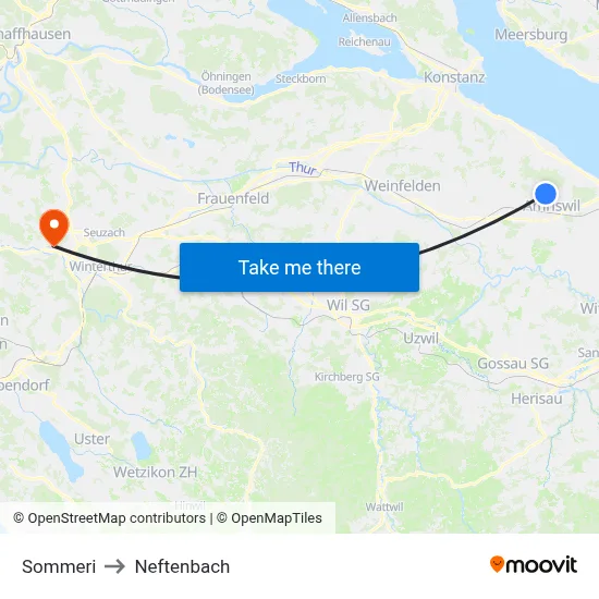 Sommeri to Neftenbach map