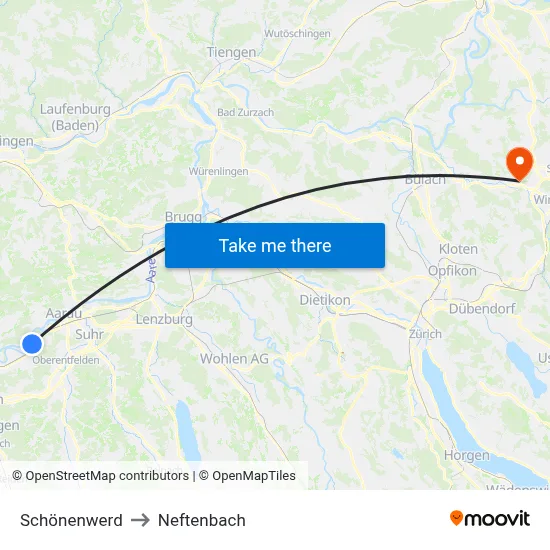 Schönenwerd to Neftenbach map
