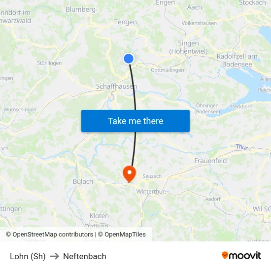 Lohn (Sh) to Neftenbach map