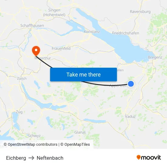 Eichberg to Neftenbach map