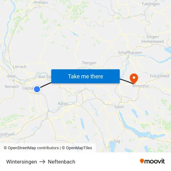 Wintersingen to Neftenbach map