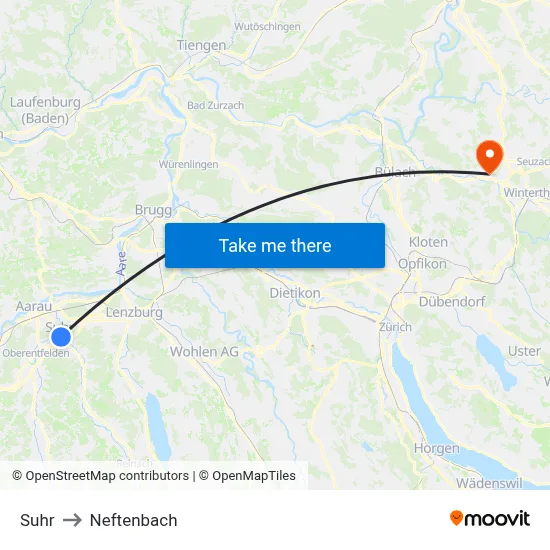 Suhr to Neftenbach map