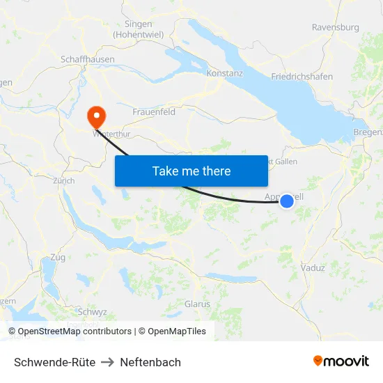 Schwende-Rüte to Neftenbach map