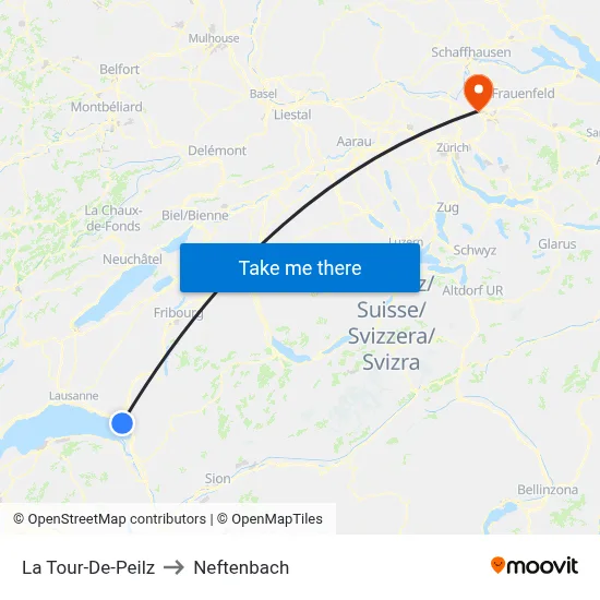 La Tour-De-Peilz to Neftenbach map