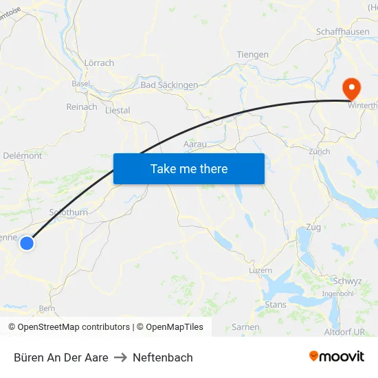 Büren An Der Aare to Neftenbach map
