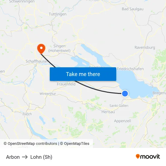 Arbon to Lohn (Sh) map
