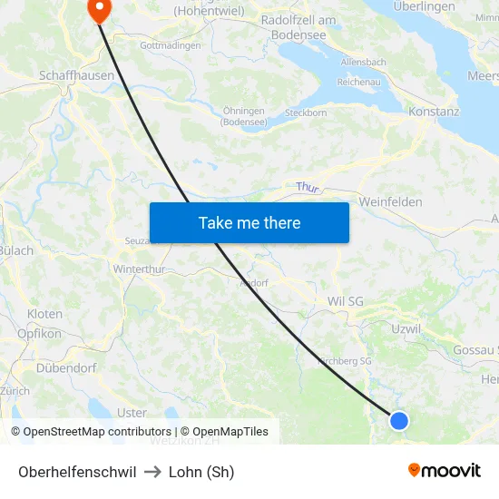 Oberhelfenschwil to Lohn (Sh) map