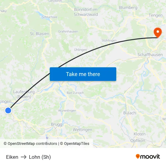 Eiken to Lohn (Sh) map