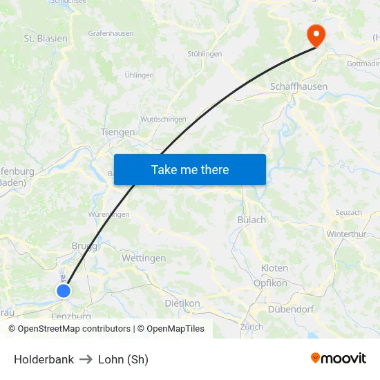 Holderbank to Lohn (Sh) map