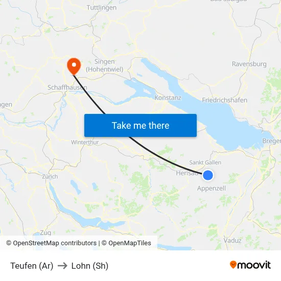 Teufen (Ar) to Lohn (Sh) map