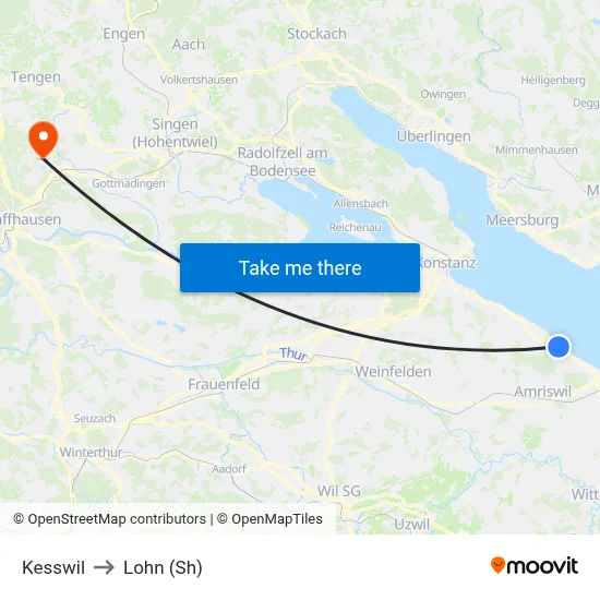 Kesswil to Lohn (Sh) map
