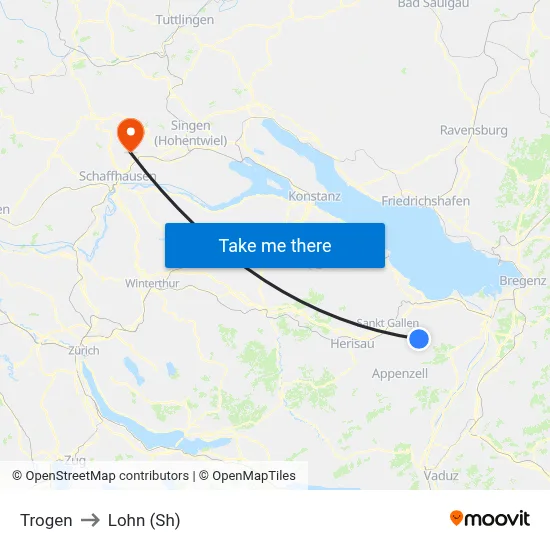 Trogen to Lohn (Sh) map