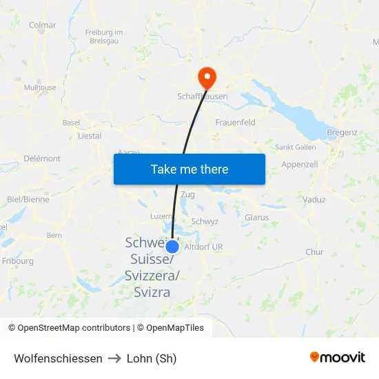 Wolfenschiessen to Lohn (Sh) map