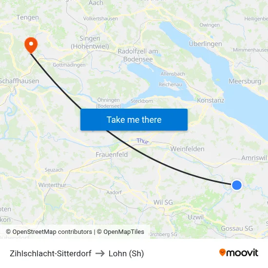 Zihlschlacht-Sitterdorf to Lohn (Sh) map