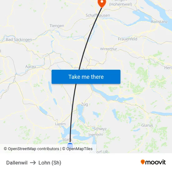 Dallenwil to Lohn (Sh) map