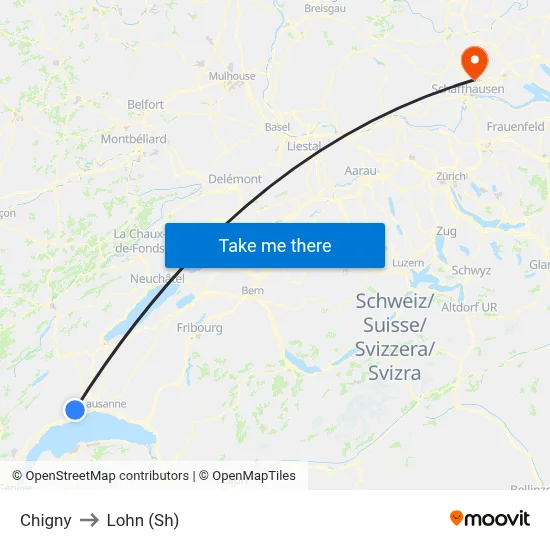 Chigny to Lohn (Sh) map